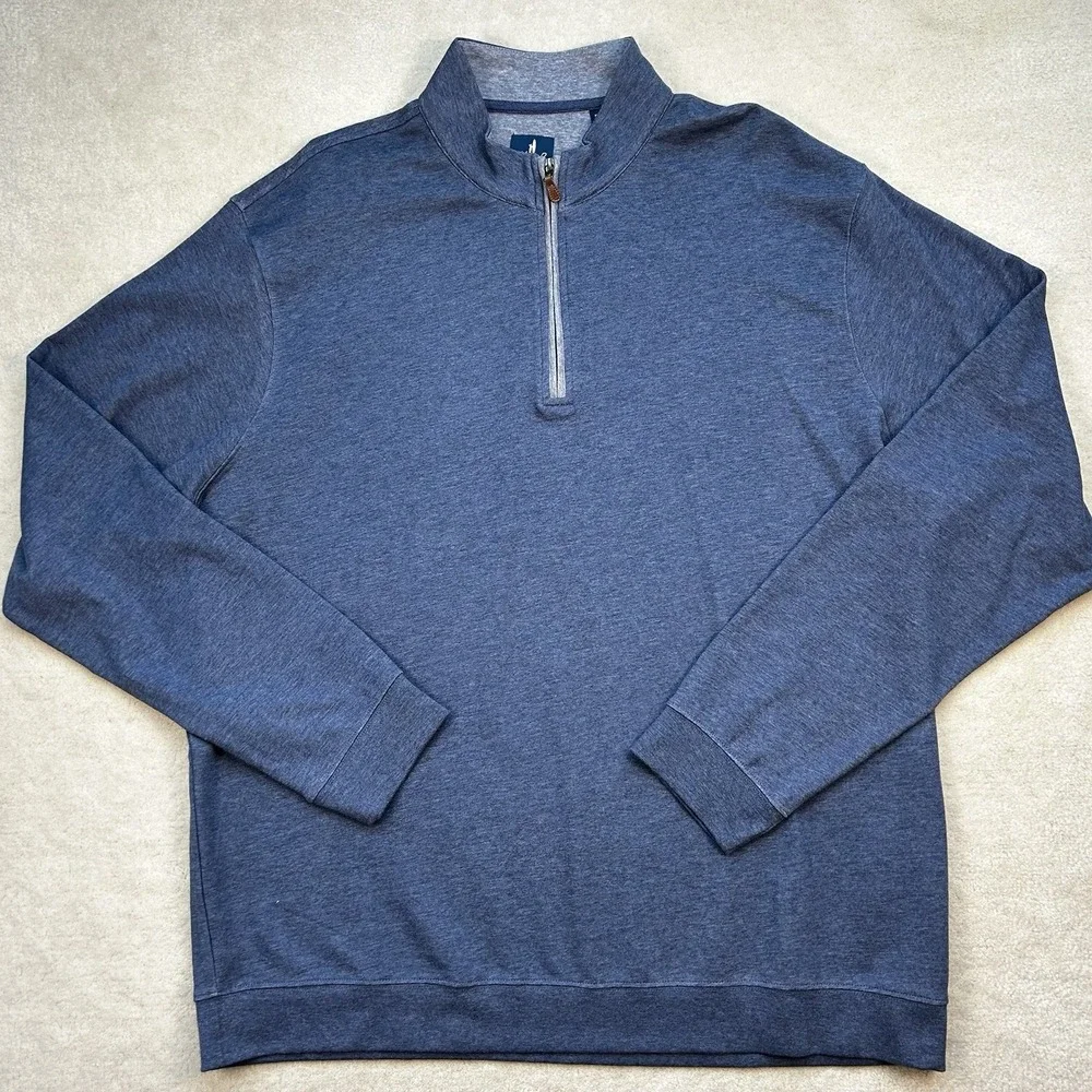 Johnnie-O Sully 1/4 Zip Pullover Sweater Men's XXL Double Knit Longsleeve Helios